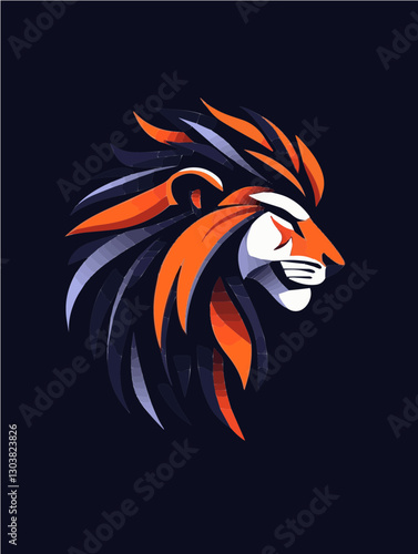Wallpaper Mural Majestic Roaring Lion Logo: Minimalist Bold Emblem Torontodigital.ca