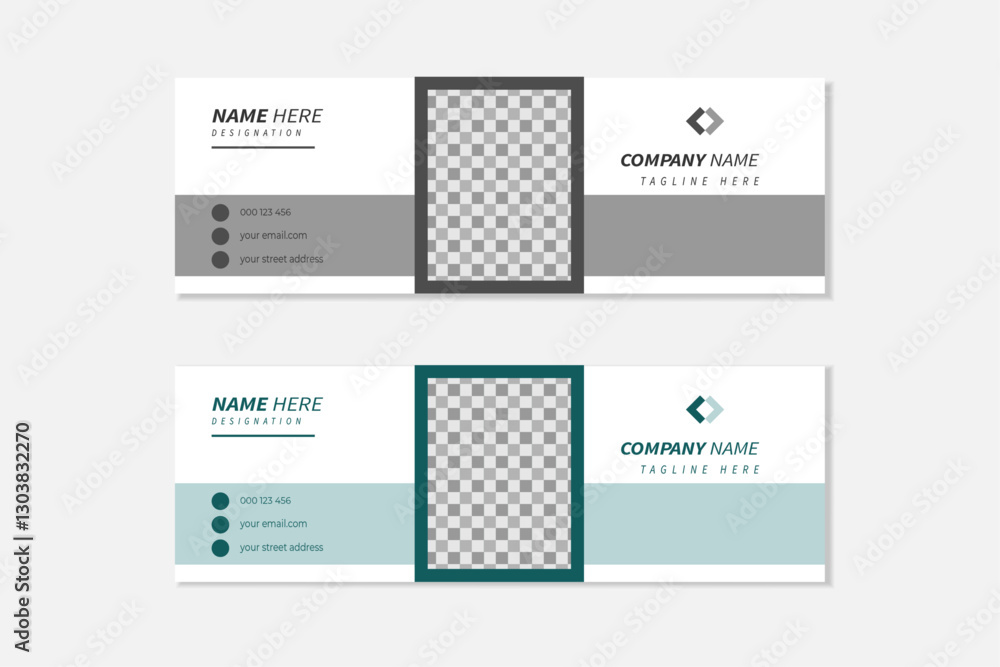 Creative, modern and minimal email signature template or email footer template for business or corporate and personal social media cover Premium Vector Creative, modern and minimal email signature template or email footer template for business or corporate and personal social media cover Premium Vector