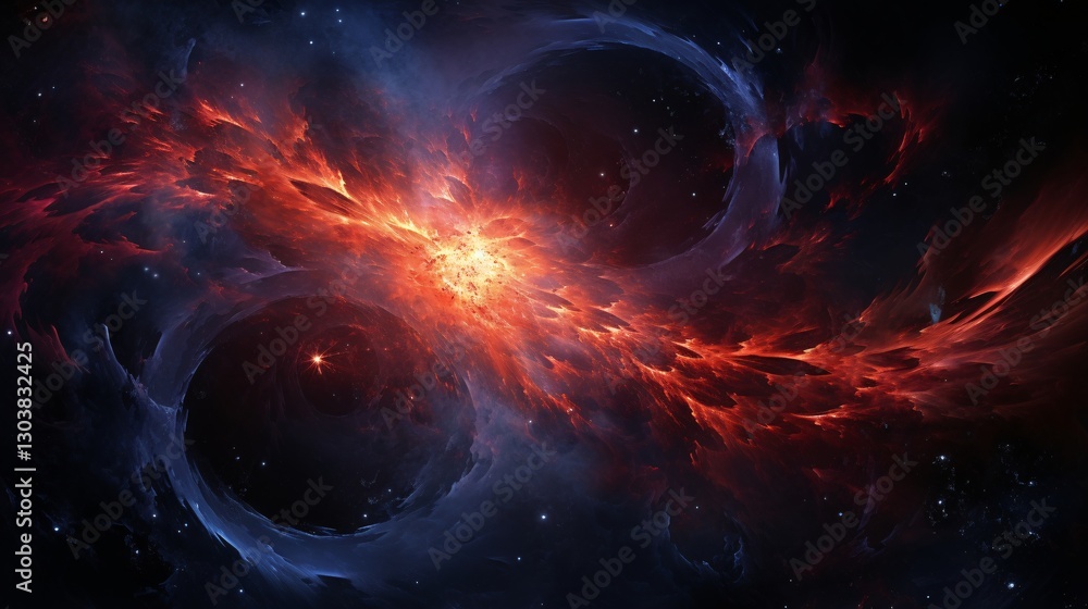 Fototapeta premium A pocket universe forming within a swirling ring of cosmic fire