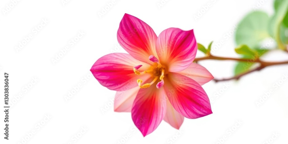 A single, vibrant bloom isolated against a pure white backdrop, perfect, floral A single, vibrant bloom isolated against a pure white backdrop, perfect, floral