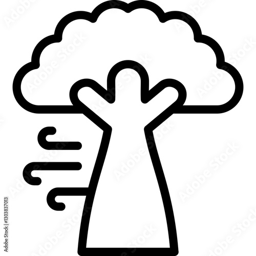fresh air icon illustration design with outline