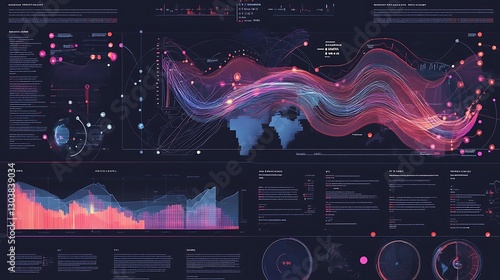 Detailed data visualization dashboard showing complex graphical information