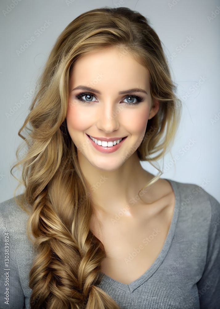 Warm and Friendly Young Woman with Grey Eyes
Warm and Friendly Young Woman with Grey Eyes