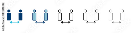 Social distancing icon vector isolated on white background. Keep distance sign. Coronavirus. Social Distancing and Self Quarantine.