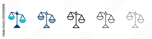 Scales icon vector isolated on white background . Law scale icon. Justice sign