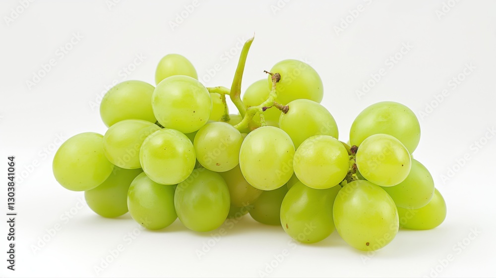 bunch of green grapes on a white background bunch of green grapes on a white background