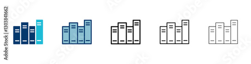 Library icon vector isolated on white background. Book icon vector