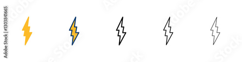 Lightning icon vector isolated on white background. Bolt icon vector. Energy and thunder electric icon