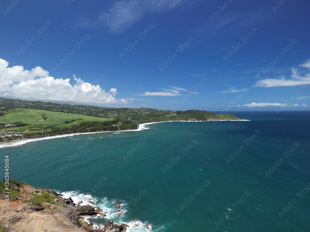 Fototapeta premium sainte marie, tombolo island, martinique, antilles