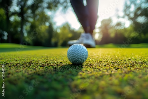 Golf ball on golf Field, Generative AI
