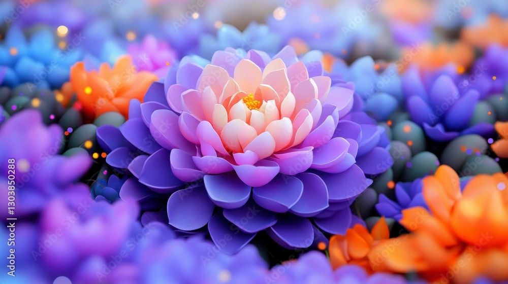 Fototapeta premium Tranquil Pastel Bloom Background Soft Floral Design Serenity Nature