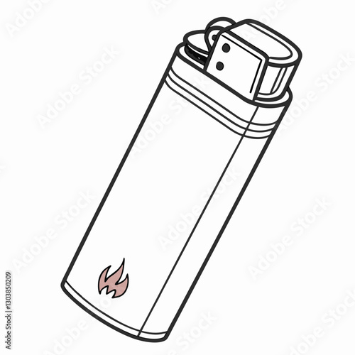Cigarette gas lighter isolated on white background vector design. 