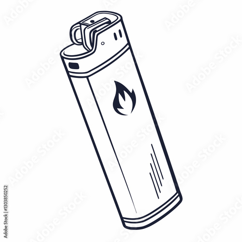 Cigarette gas lighter isolated on white background vector design. 
