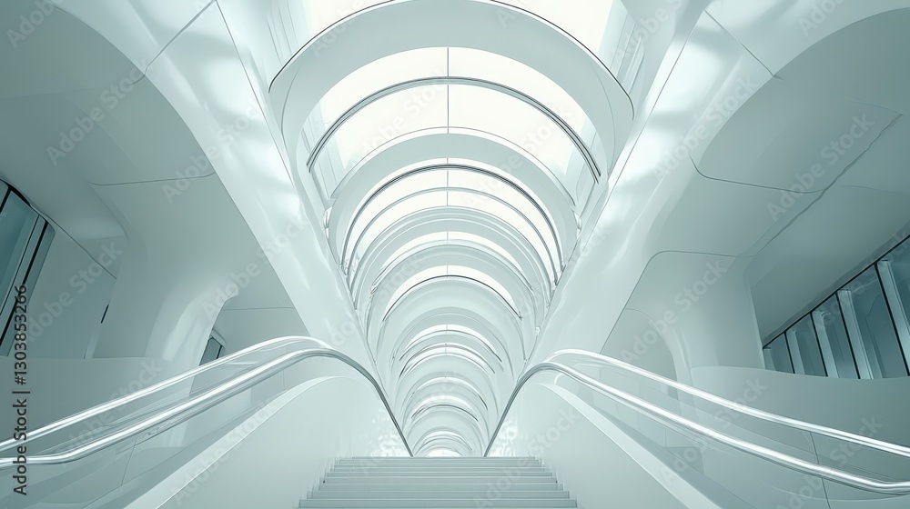 Fototapeta premium Elegant Futuristic Minimalist Architecture with Bright Background Design