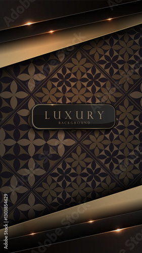 Luxury black gold background with diagonal line graphics, 1080 x 1920 format, perfect for app screens, Islamic and Diwali invitations, elegant vector illustration, Not AI-Generated.