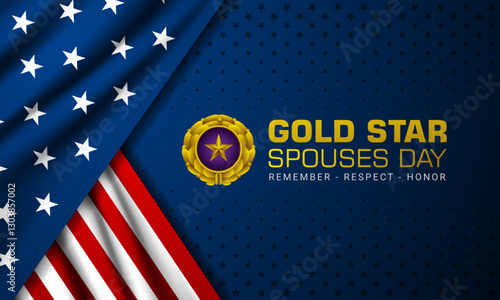 Happy Gold Star Spouses Day Design Background Illustration