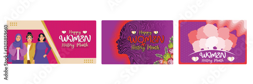 Celebrating Women's History Month with silhouette, floral, and brightly colored.