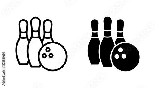 Bowling icon vector. bowling ball and pin sign and symbol.