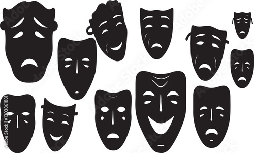 Drama Mask Silhouettes