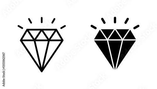 Diamond icon vector. diamond gems sign and symbol