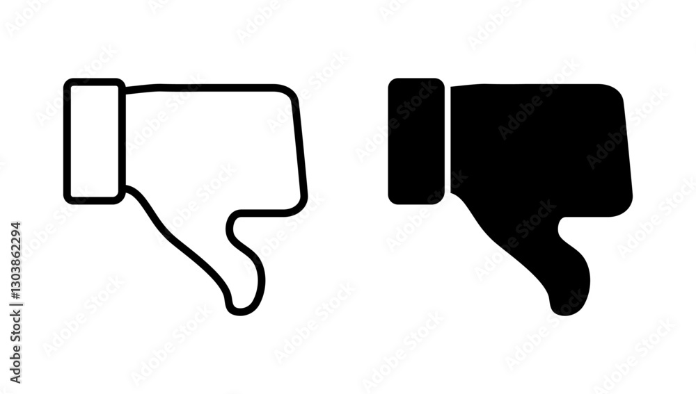 Dislike icon vector. dislike sign and symbol. Hand with thumb down Dislike icon vector. dislike sign and symbol. Hand with thumb down