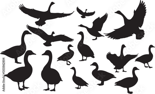 Goose Side View Silhouette