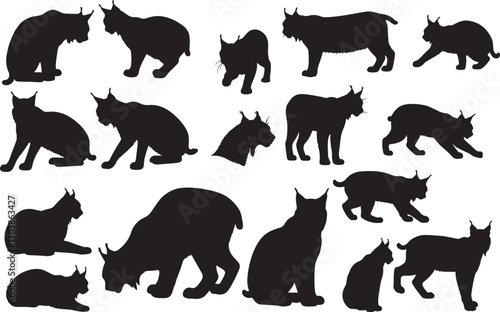 Iberian Lynx Silhouettes