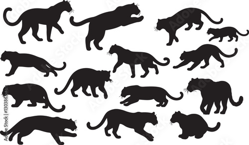 Leopard Silhouettes – Solid Black Silhouettes