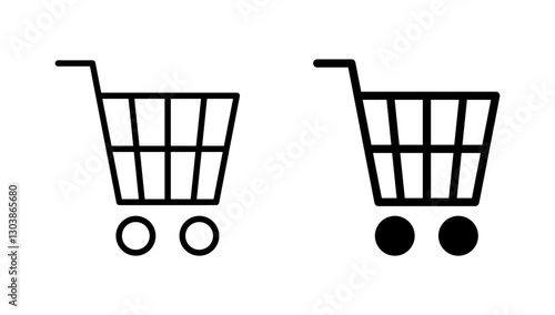 Shopping icon vector. Shopping cart sign and symbol. Trolley icon