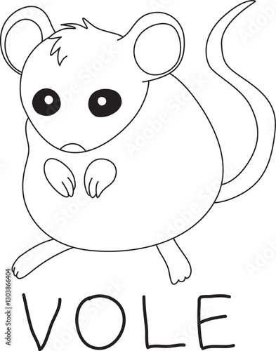 little funny vole with text below hand written