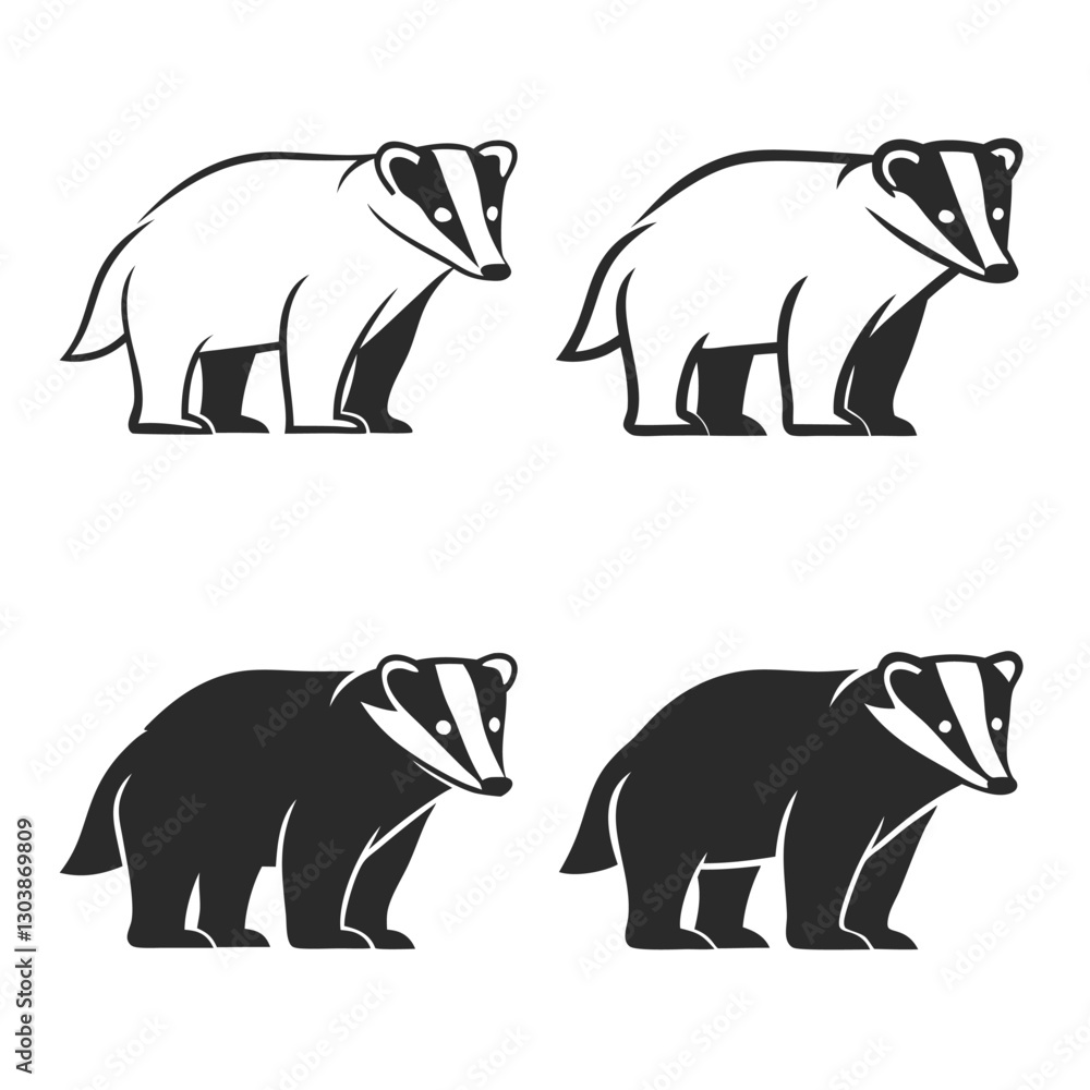 Obraz premium badger-silhouette-vector (1).eps