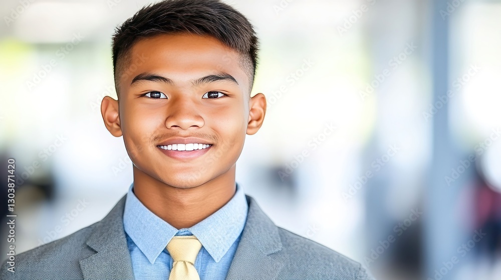 Young professional in suit, confident stance, city view backdrop Young professional in suit, confident stance, city view backdrop