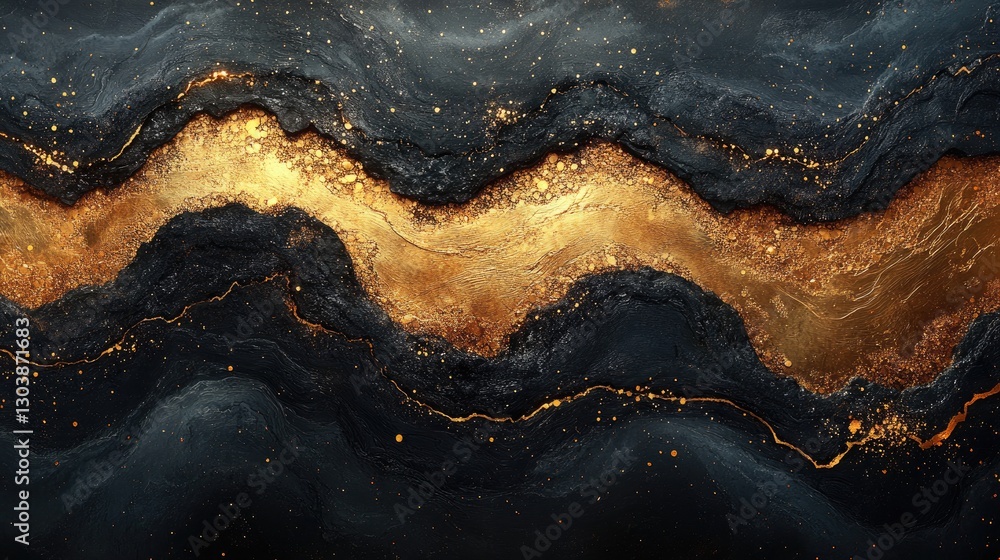 Abstract gold veins in dark rock texture. Possible use for background design Abstract gold veins in dark rock texture. Possible use for background design