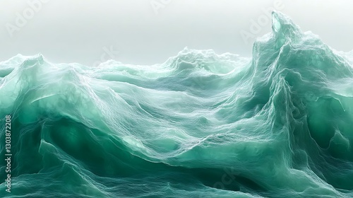 Wallpaper Mural Abstract ocean waves with an intricate texture of turquoise hues Torontodigital.ca