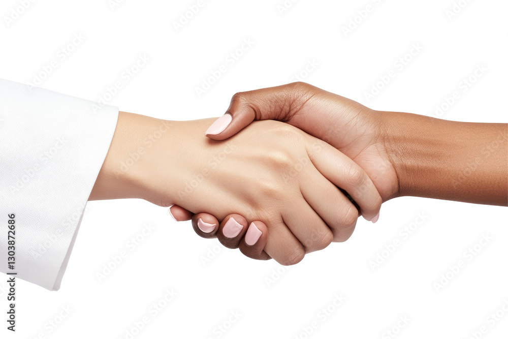 A reassuring handshake on transparent background