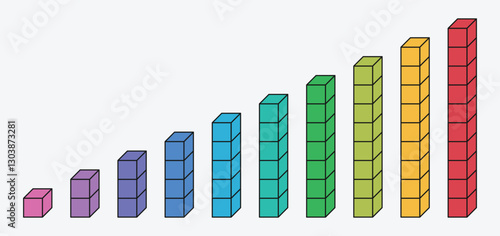 Math counting blocks from 1 to 10. Counting to ten with number blocks
