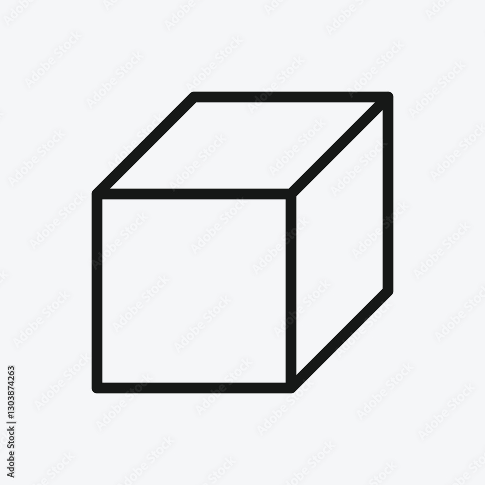 3D cube shape in mathematics. 3D cube shape in mathematics.