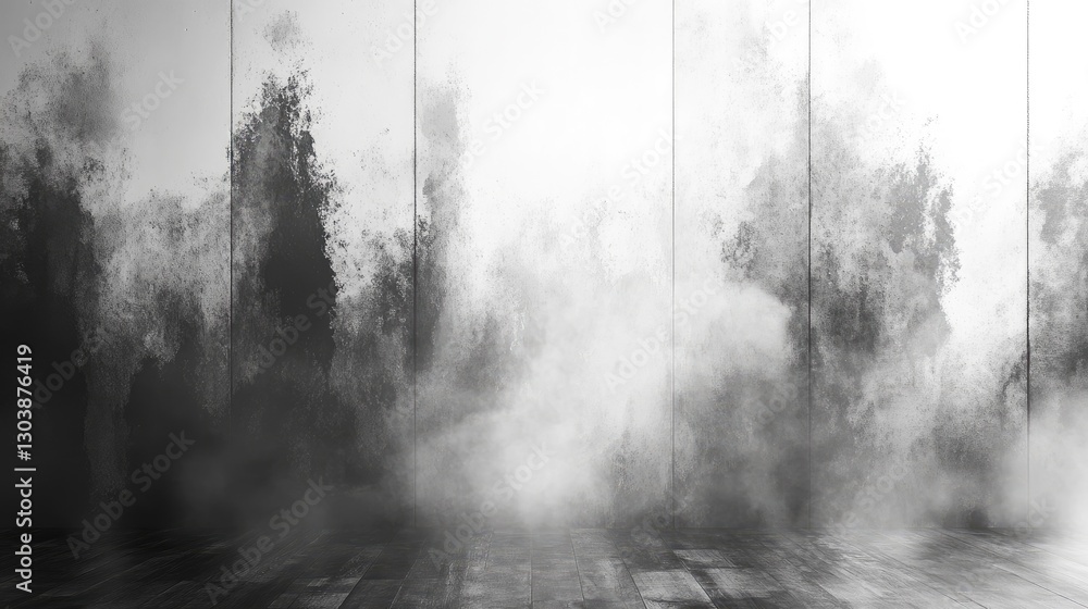 Fototapeta premium Gray Smoky Room Interior for Product Display