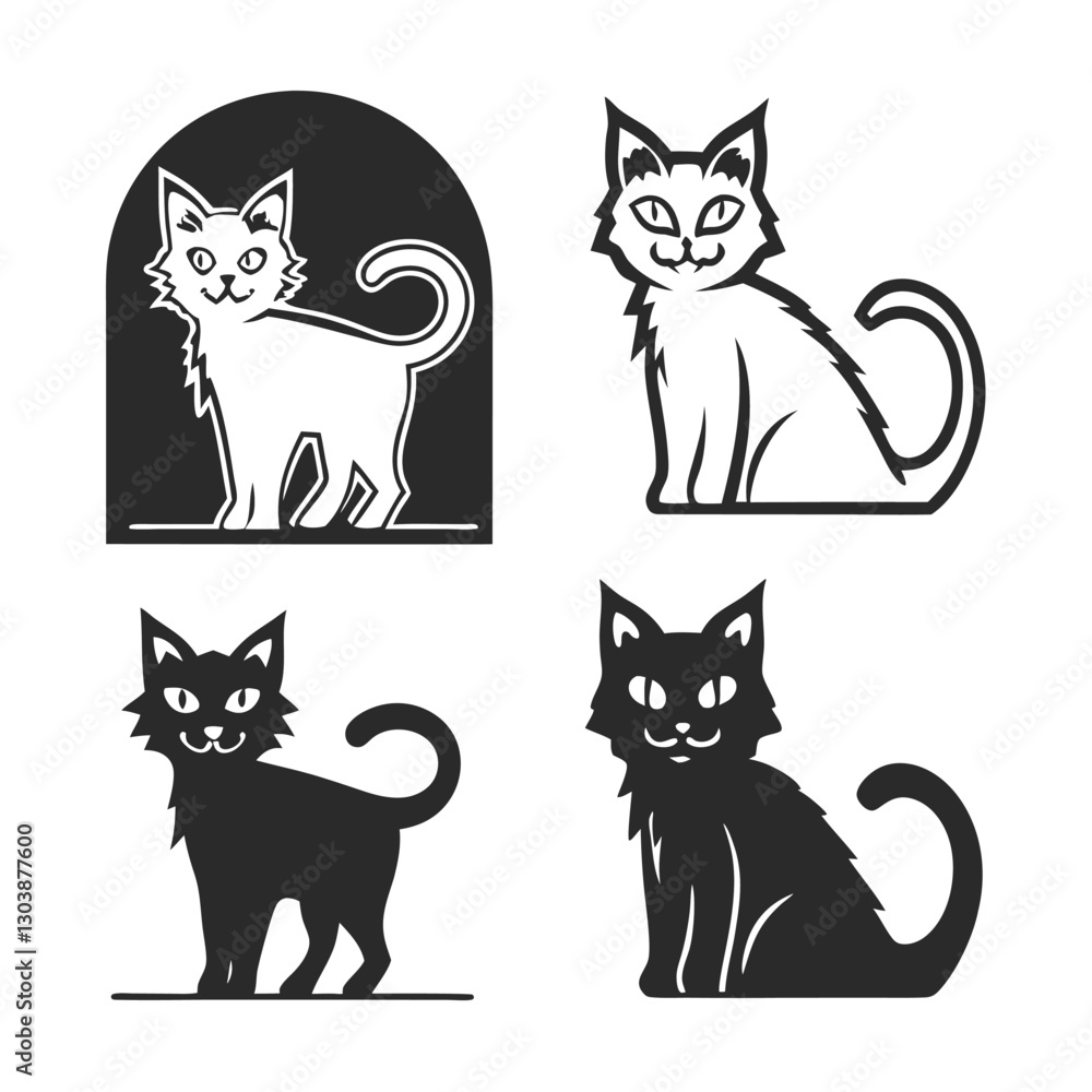 Fototapeta premium cat--silhouette-image-- (40).eps