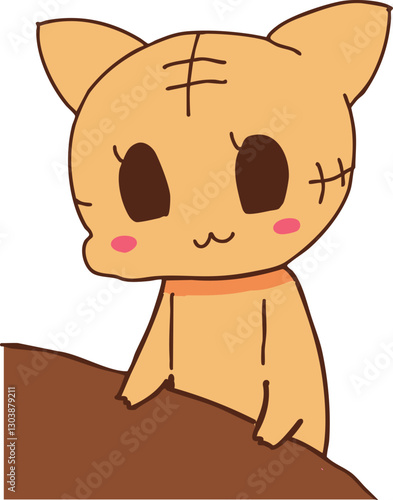 席につく猫