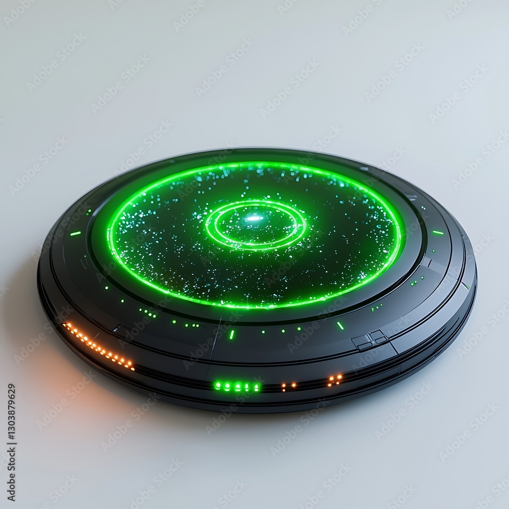 Futuristic Sci Fi Interface Green Neon Lights Digital Display Futuristic Sci Fi Interface Green Neon Lights Digital Display