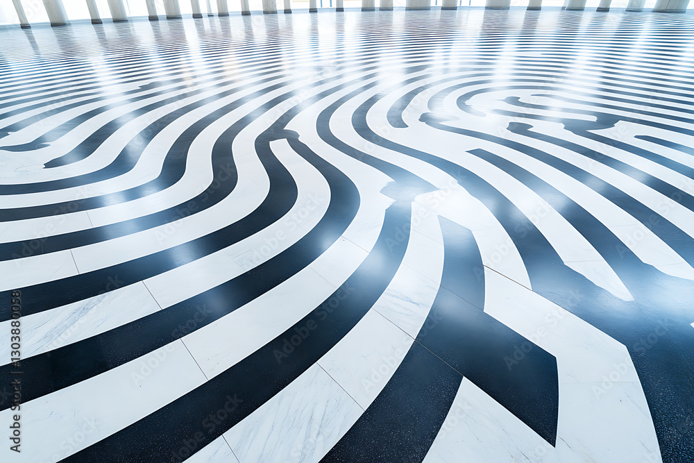 Dynamic wave pattern design modern interior abstract art indoor space perspective visual art for inspiration Dynamic wave pattern design modern interior abstract art indoor space perspective visual art for inspiration