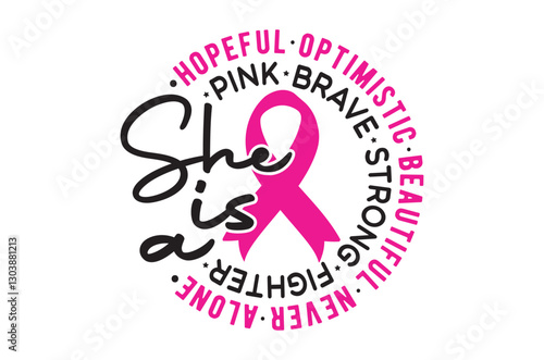 She is a pink strong svg, Breast Cancer SVG And T-shirt Design Bundle, Pink October Ribbon , Cancer Survivor dtf, Fight Quote Sublimation, Breast Cancer Awareness, Breast Cancer Warrior TShirt