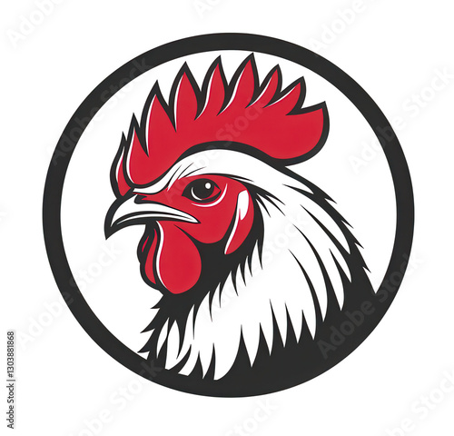 Wallpaper Mural Rooster logo icon in black and red color scheme within a circular frame Torontodigital.ca