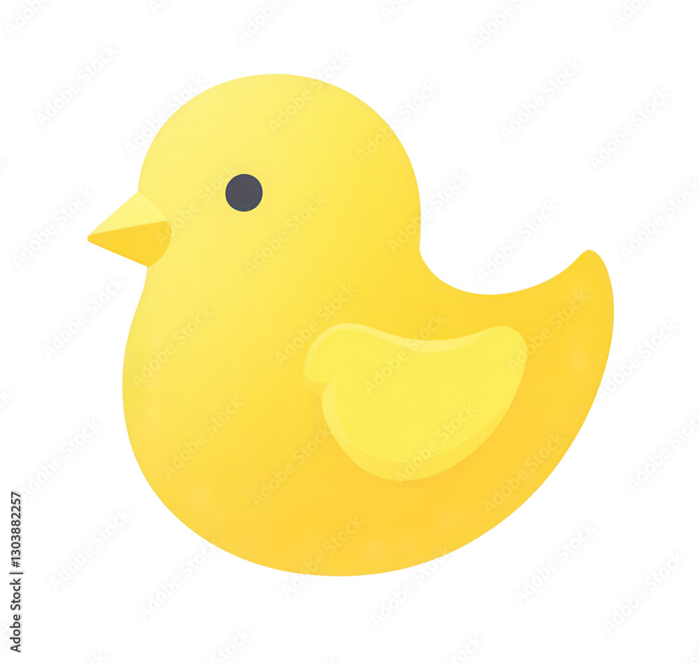Cute minimalist yellow rubber duck with a rounded body, small beak, and simple black eye Cute minimalist yellow rubber duck with a rounded body, small beak, and simple black eye