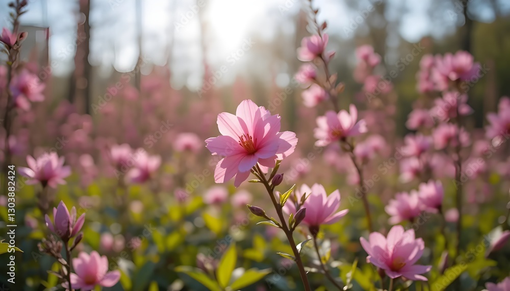 Springtime Bliss: Beautiful Pink Flowers Blooming in the Warmth of Spring Springtime Bliss: Beautiful Pink Flowers Blooming in the Warmth of Spring