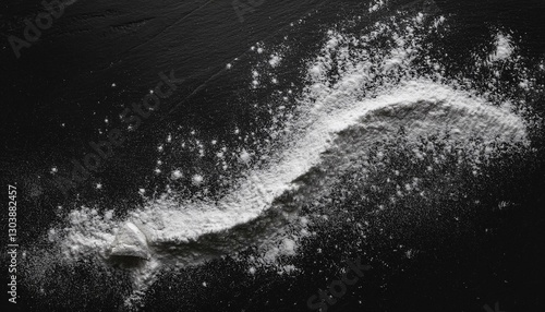 Wallpaper Mural A black slate background with a fine dusting of flour, perfect for bakery and culinary presentations. Torontodigital.ca