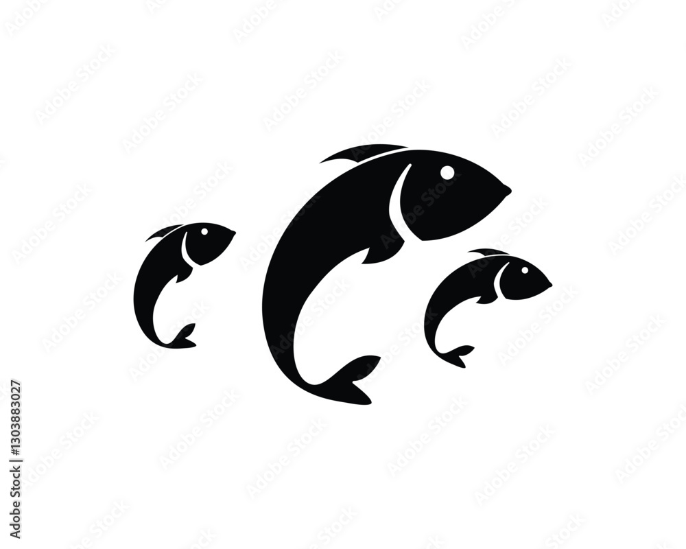 Fototapeta premium Fish icon dolphin icon vector flat style logo template illustration