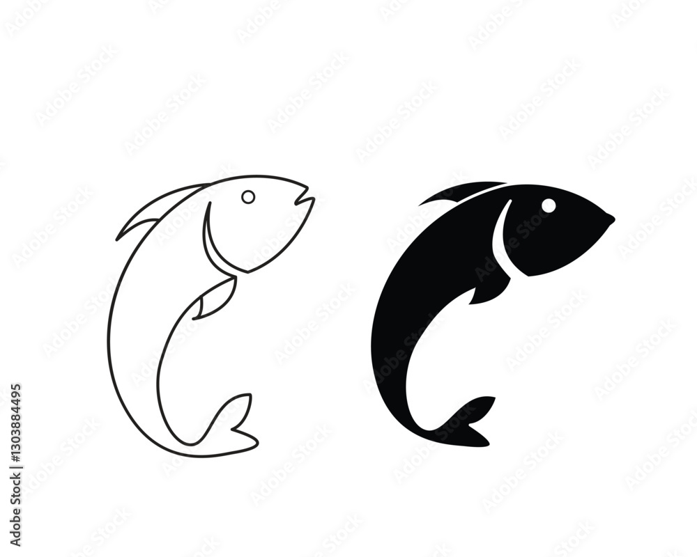 Fish icon dolphin icon vector flat style logo template illustration Fish icon dolphin icon vector flat style logo template illustration
