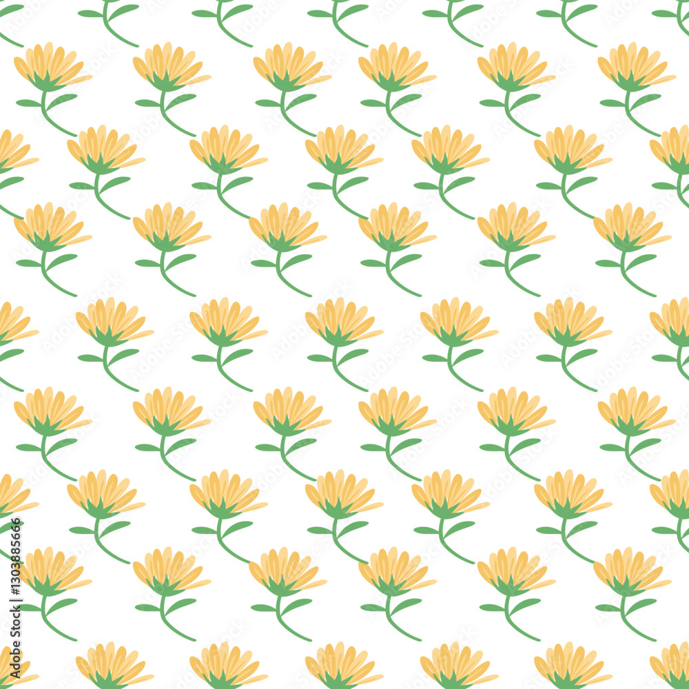 Yellow Flower Seamless Pattern on White Background, Repeating Yellow Blossom Pattern for Fabric and Crafts, Cute Yellow Floral Pattern - Digital Paper for Scrapbooking, Hand-Drawn Style Yellow Flower Yellow Flower Seamless Pattern on White Background, Repeating Yellow Blossom Pattern for Fabric and Crafts, Cute Yellow Floral Pattern - Digital Paper for Scrapbooking, Hand-Drawn Style Yellow Flower